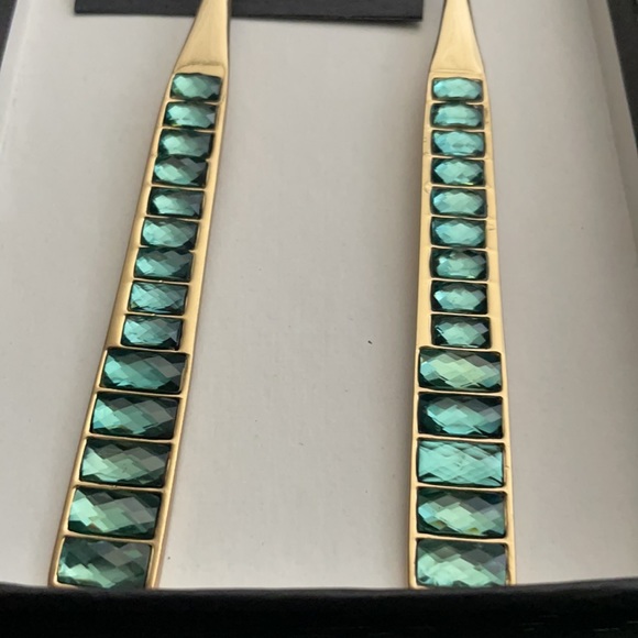 Long Dangling with Stone Earrings - Picture 2 of 6